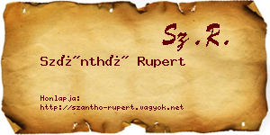 Szánthó Rupert névjegykártya